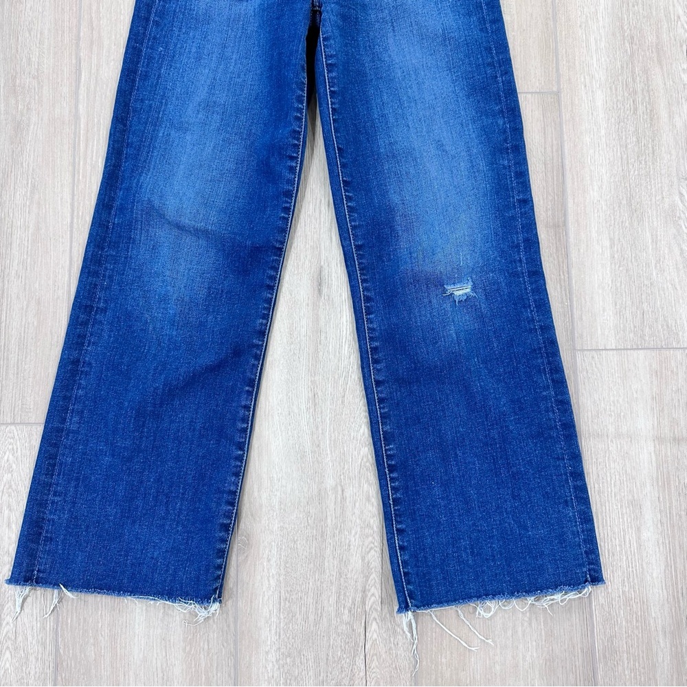 7 for all mankind cropped Alexa jeans with cut hem medium wash blue size 24 - Picture 3 of 10